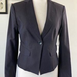 Marc Aurel Blazer Jacket, subtle brown/blue plaid, size 36